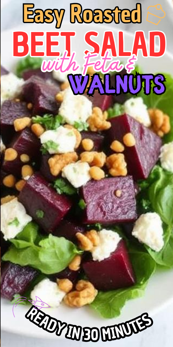 Easy Roasted Beet Salad with Feta & Walnuts