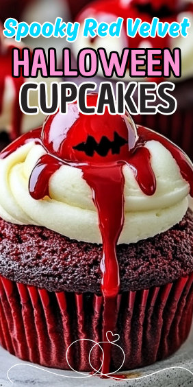 Easy Spooky Red Velvet Halloween Cupcakes