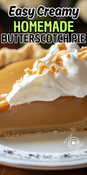 Easy Creamy Homemade Butterscotch Pie
