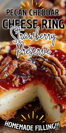 Pecan Cheddar Cheese Ring with Strawberry Preserve Recipe