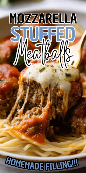 Easy Mozzarella Stuffed Meatballs