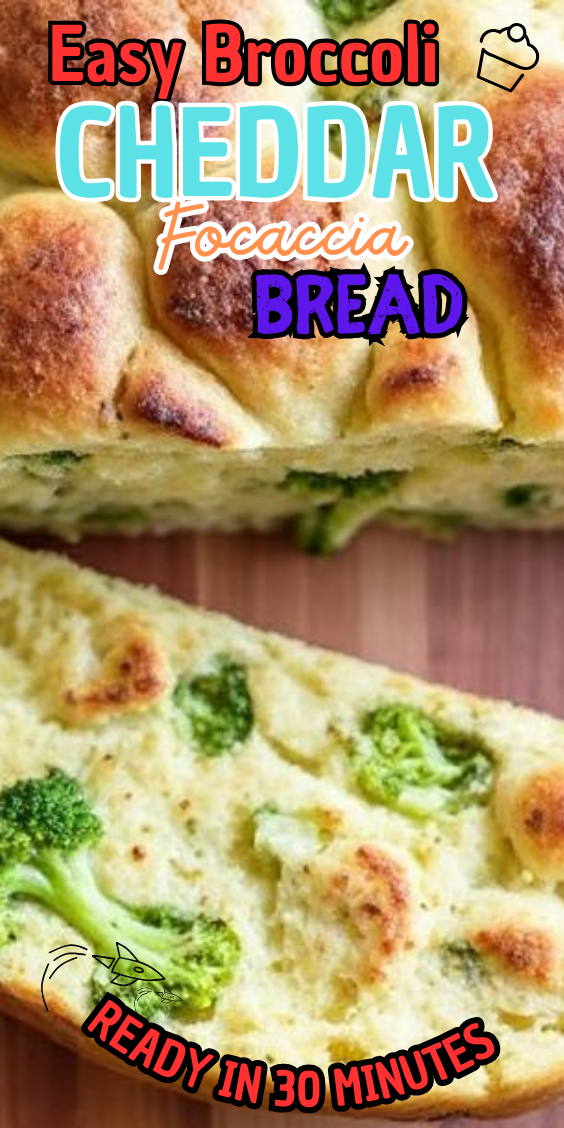 Easy Broccoli Cheddar Focaccia Bread