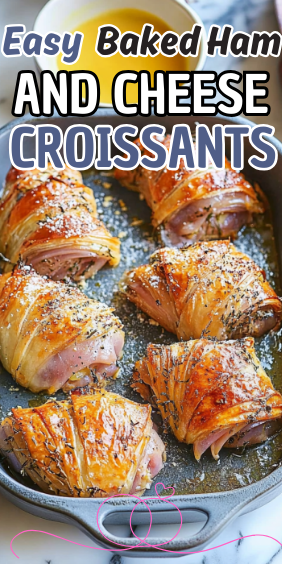 Easy Baked Ham and Cheese Croissants