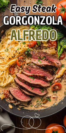 Easy Steak Gorgonzola Alfredo