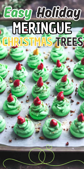 Easy Holiday Meringue Christmas Trees