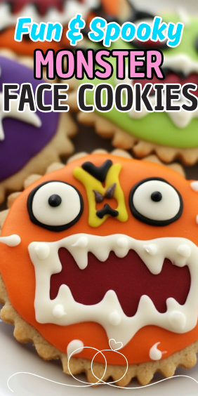Easy Fun & Spooky Monster Face Cookies