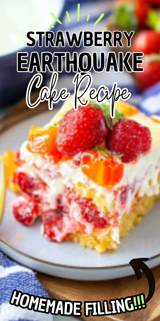 Easy Strawberry Earthquake Cake