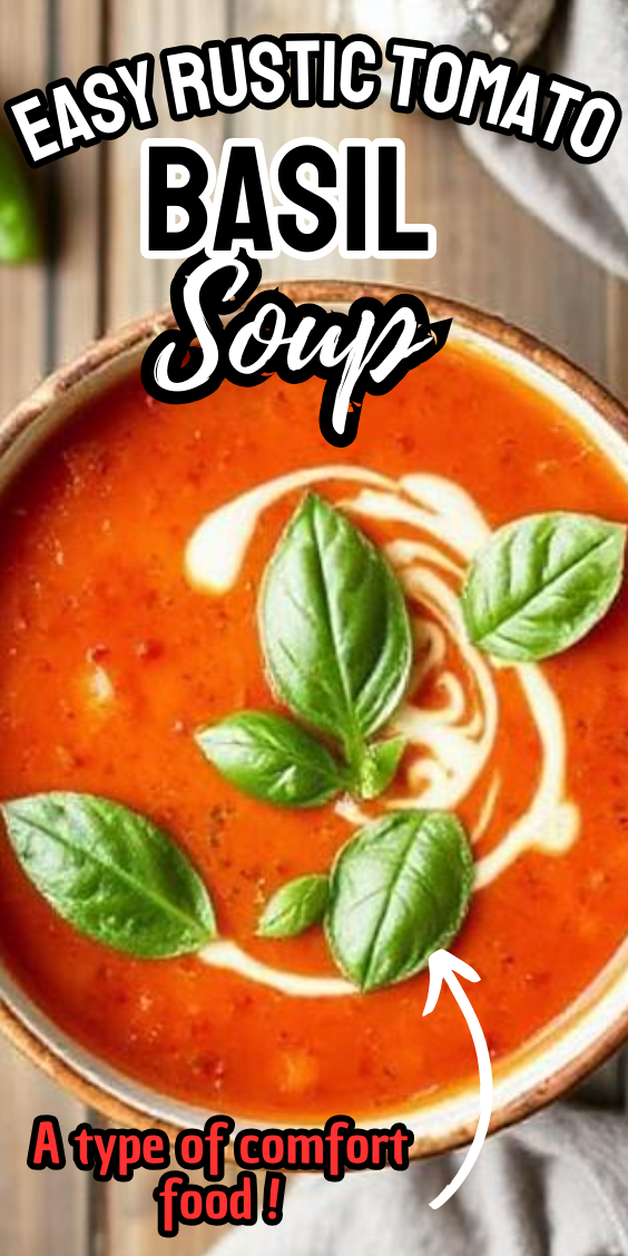 Easy Rustic Tomato Basil Soup