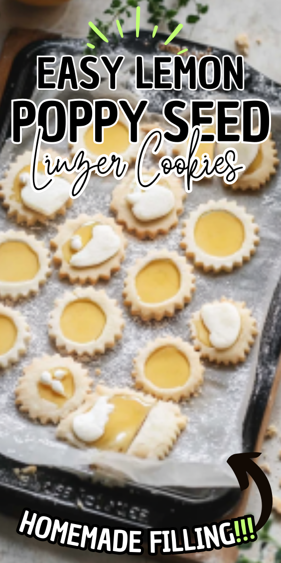 Easy Lemon Poppy Seed Linzer Cookies