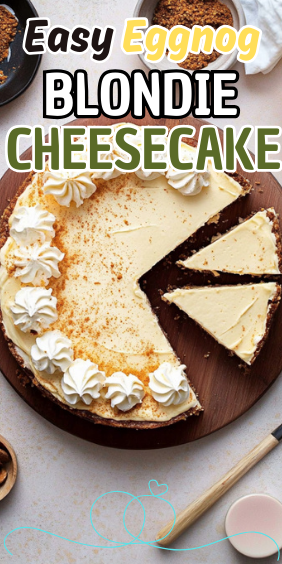 Easy Eggnog Blondie Cheesecake