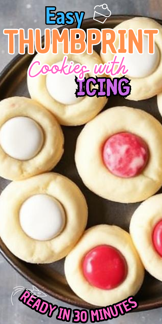 Easy Thumbprint Cookies with Icing