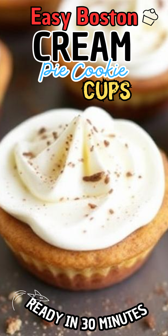 Easy Boston Cream Pie Cookie Cups