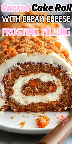 Easy Carrot Cake Roll with Cream Cheese Frosting Filling
