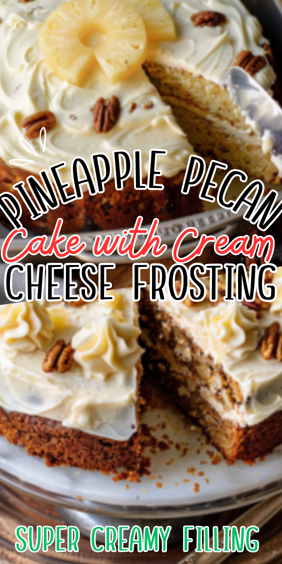 Easy Pineapple Pecan Cake with Cream Cheese Frosting