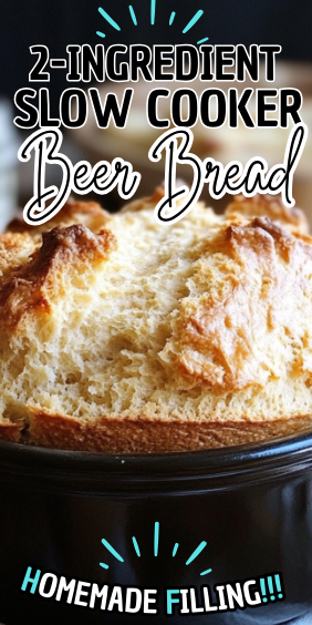 Easy 2-Ingredient Slow Cooker Beer Bread