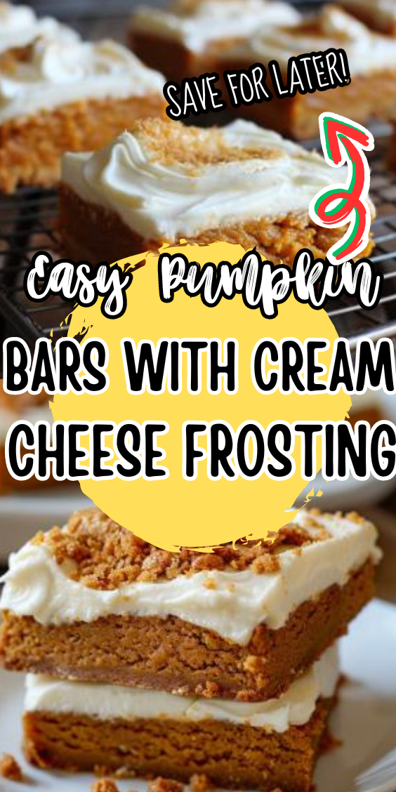 Easy Pumpkin Bars with Cream Cheese Frosting