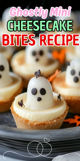 Easy Ghostly Mini Cheesecake Bites