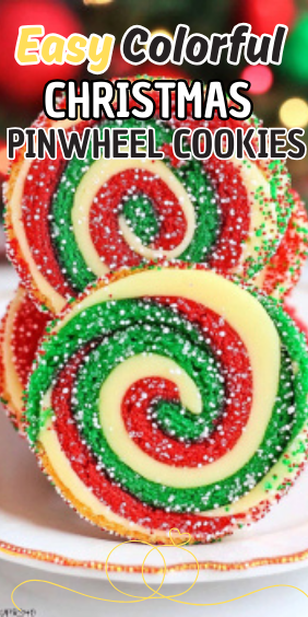 Easy Colorful Christmas Pinwheel Cookies