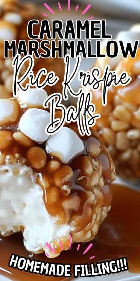 Caramel Marshmallow Rice Krispie Balls