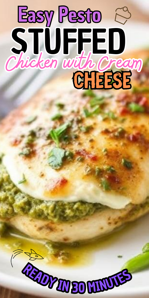 Easy Pesto Stuffed Chicken with Cream Cheese