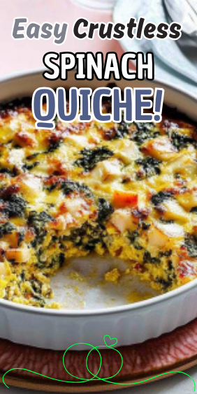 Easy Crustless Spinach Quiche
