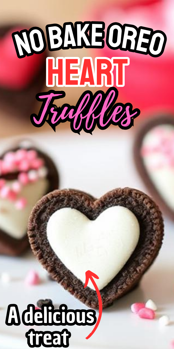 No Bake Oreo Heart Truffles