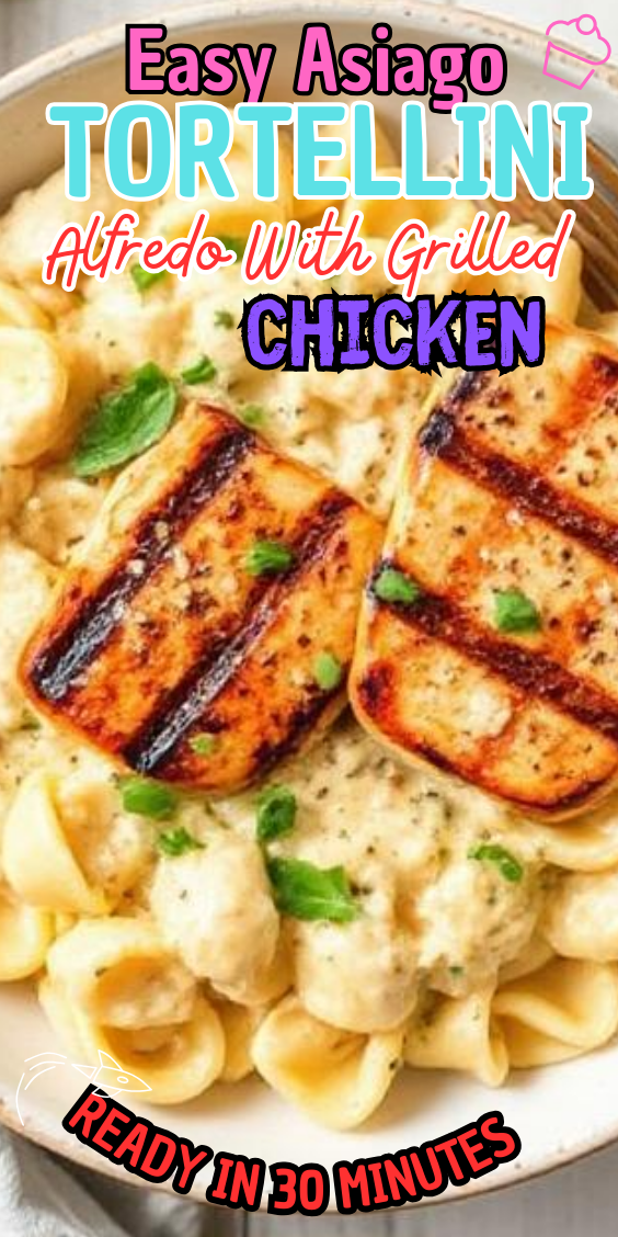 Easy Asiago Tortellini Alfredo With Grilled Chicken
