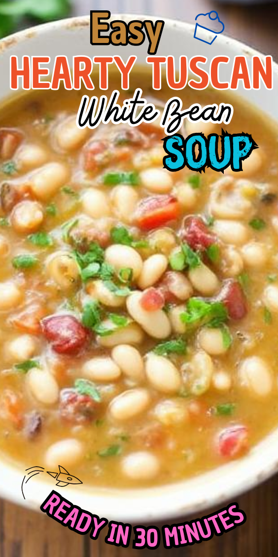 Easy Hearty Tuscan White Bean Soup