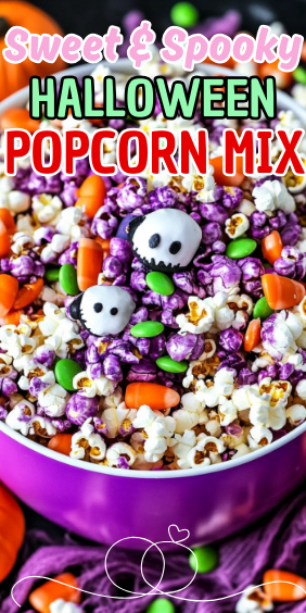 Easy Sweet & Spooky Halloween Popcorn Mix