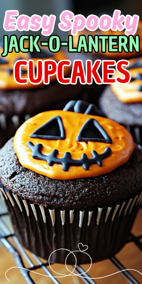 Easy Spooky Jack-O-Lantern Cupcakes