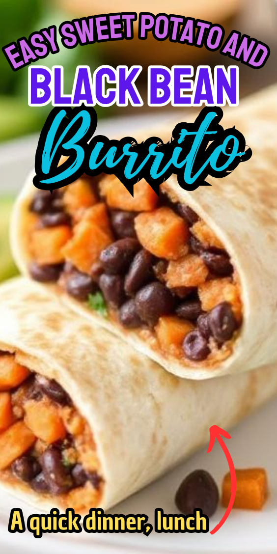 Easy Sweet Potato and Black Bean Burrito