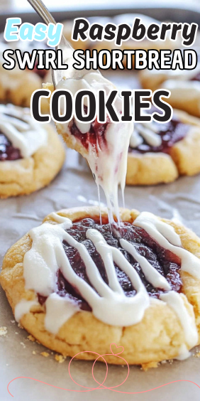 Easy Raspberry Swirl Shortbread Cookies