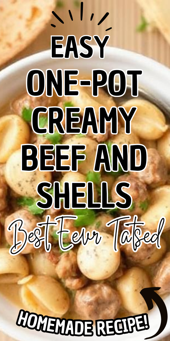 Easy One-Pot Creamy Beef and Shells