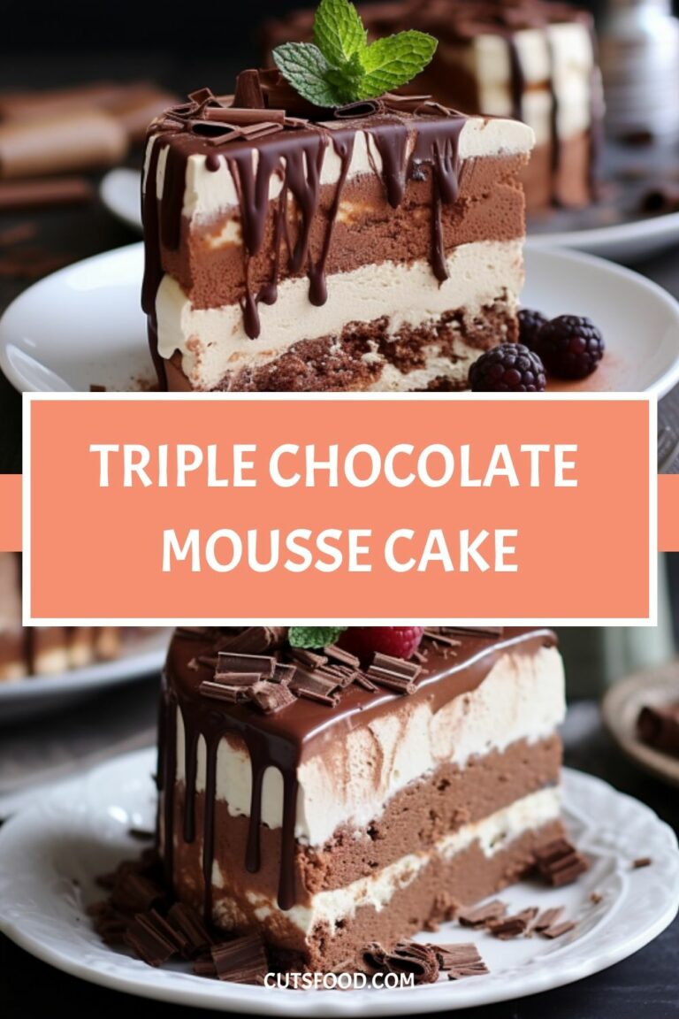 Triple chocolate mousse cake
