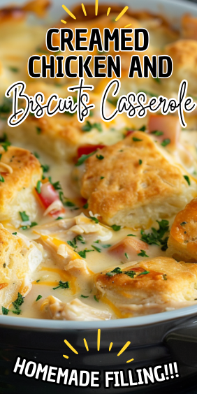 Creamed Chicken and Biscuits Casserole