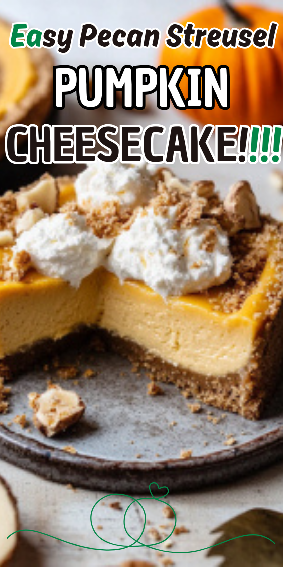 Easy Pecan Streusel Pumpkin Cheesecake
