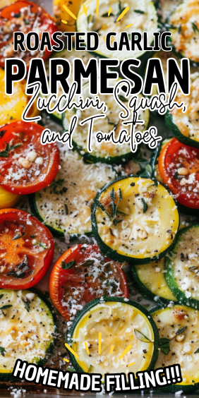 Roasted Garlic-Parmesan Zucchini, Squash, and Tomatoes