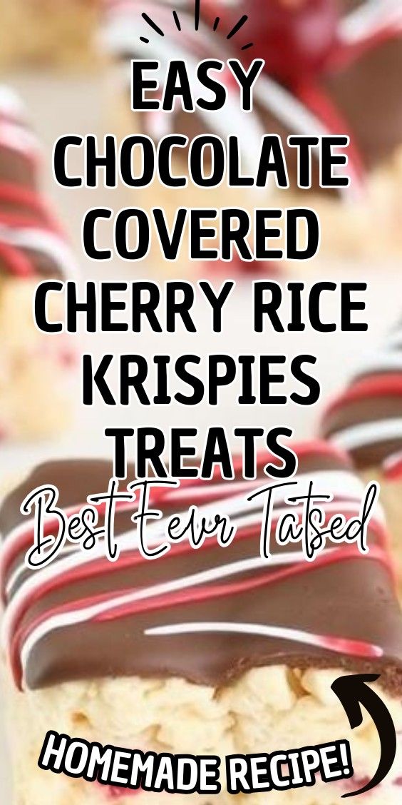 Easy Chocolate Covered Cherry Rice Krispies Treats