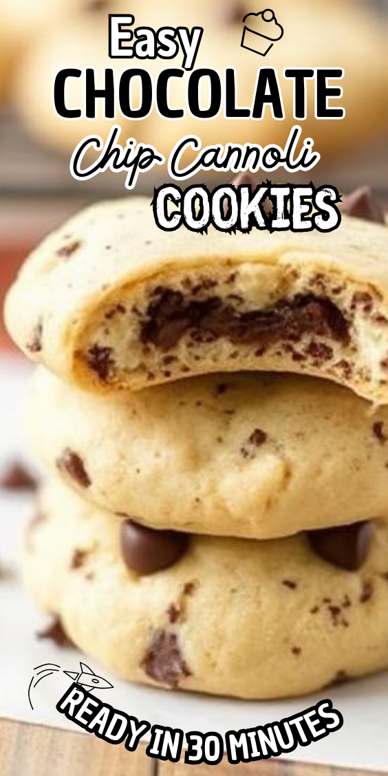 Easy Chocolate Chip Cannoli Cookies