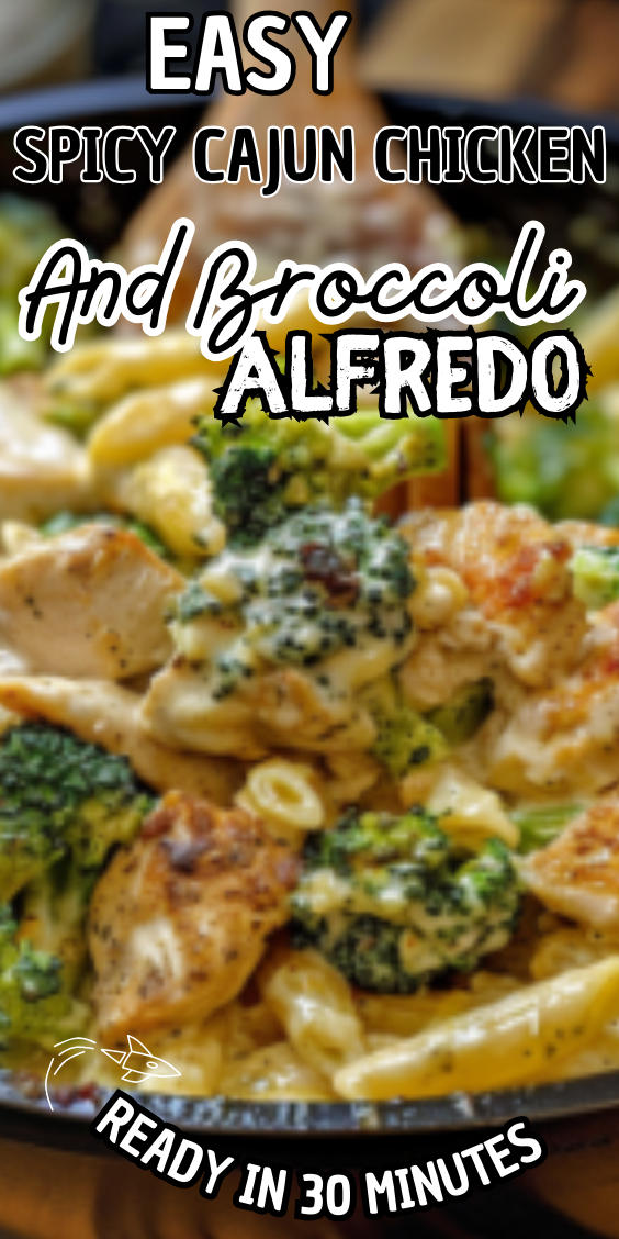 Easy Spicy Cajun Chicken and Broccoli Alfredo
