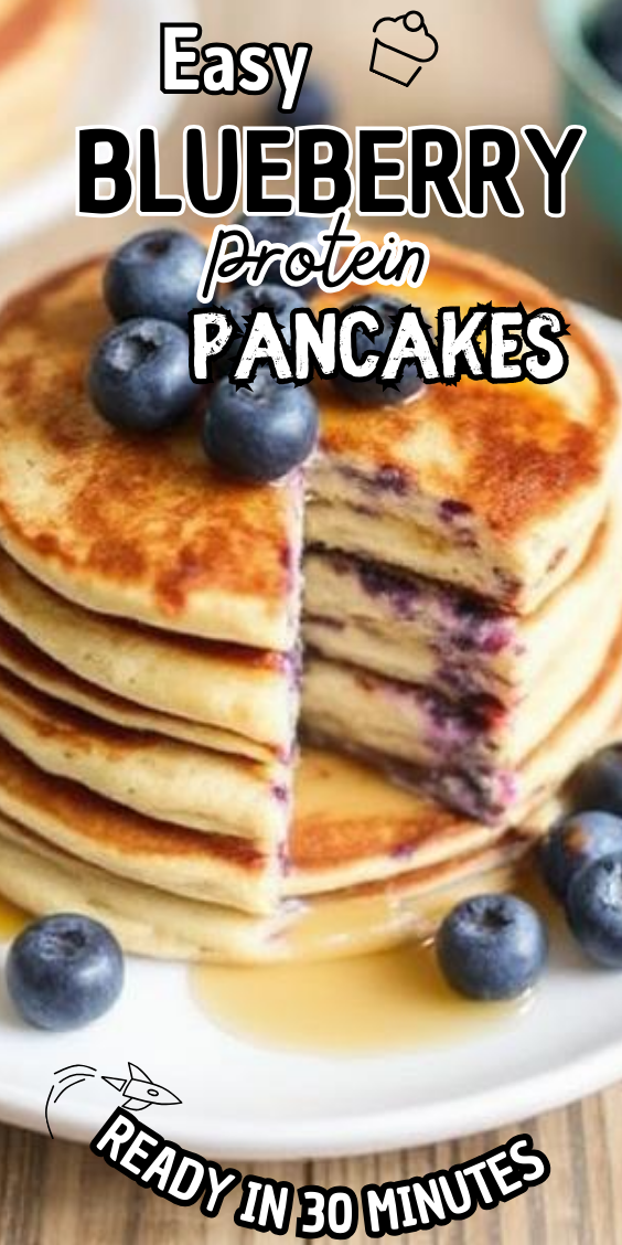 Easy Blueberry Protein Pancakes