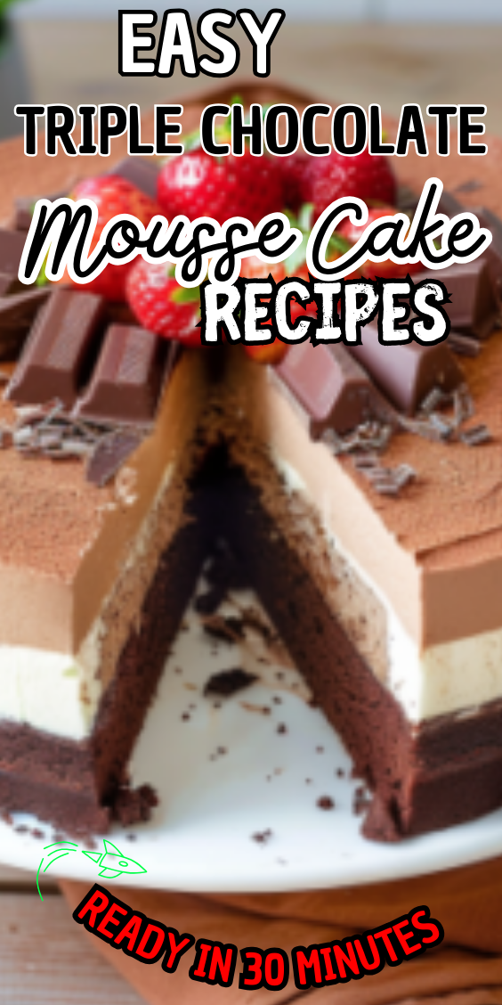 Easy Triple Chocolate Mousse Cake