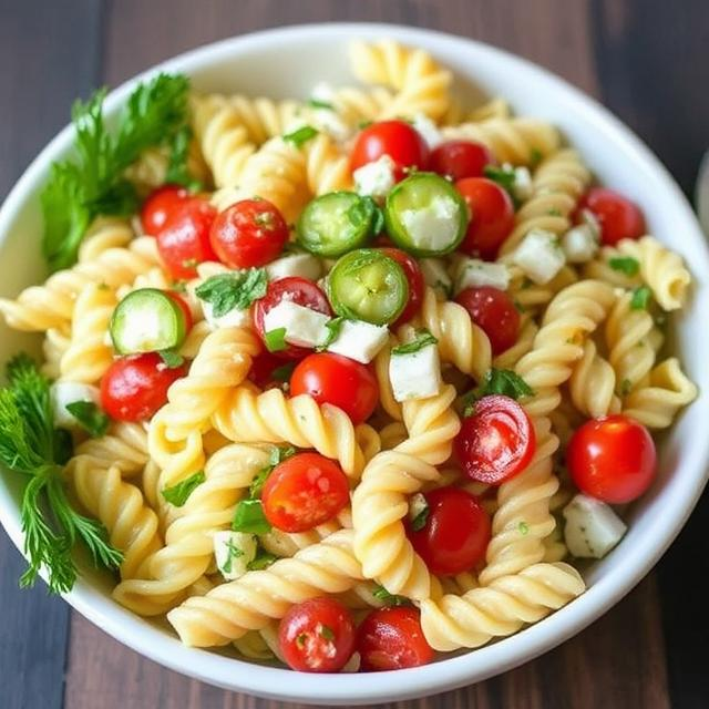 Easy Dill Pickle Pasta Salad