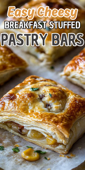 Easy Cheesy Breakfast Stuffed Pastry Bars