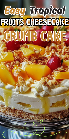 Easy Tropical Fruits Cheesecake Crumb Cake