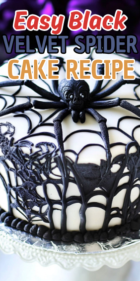 Easy Black Velvet Spider Cake