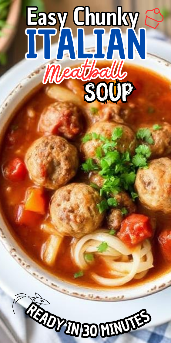Easy Chunky Italian Meatball Soup