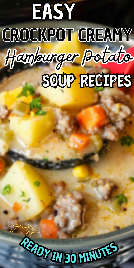 Easy Crockpot Creamy Hamburger Potato Soup