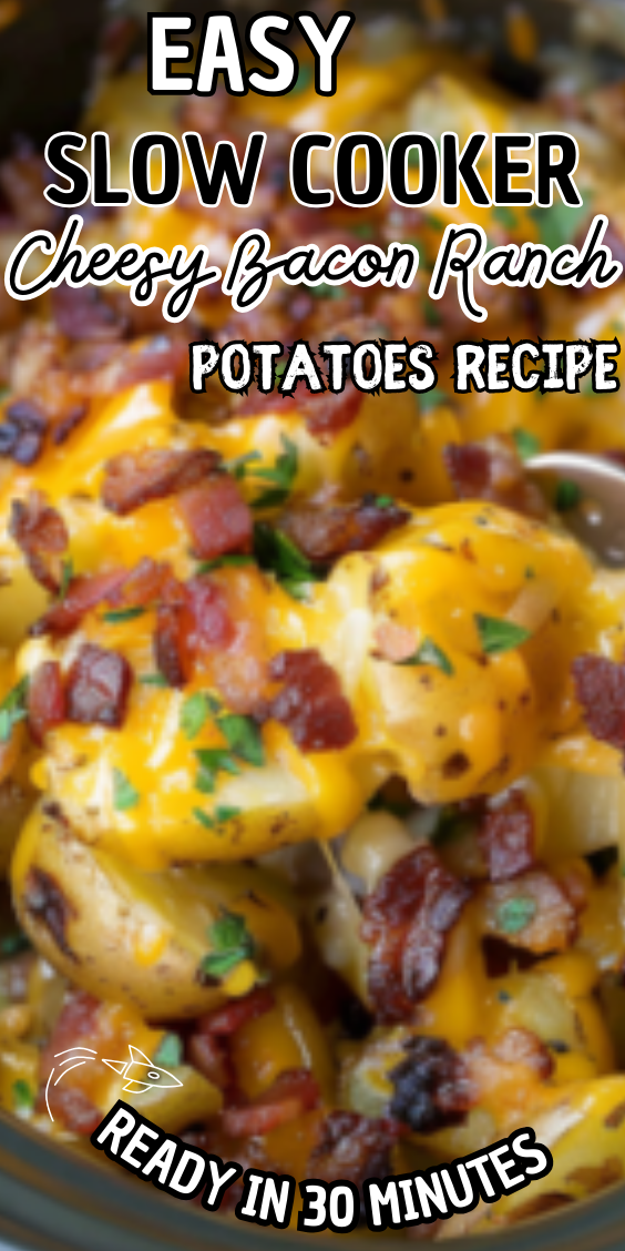 Easy Slow Cooker Cheesy Bacon Ranch Potatoes