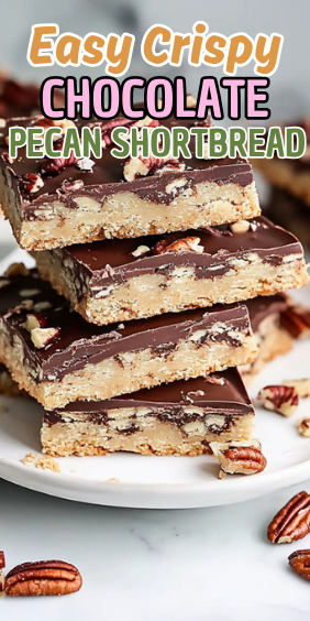 Easy Crispy Chocolate Pecan Shortbread